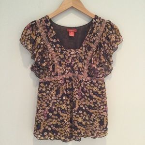 Sundance Silk Floral Beaded Top